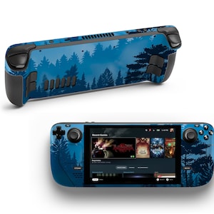 Blue Landscape Pattern Steam Deck Vinyl Skin Valve Gaming Skin Foggy Forest Steam Deck Console Sticker Videogame Steam Deck Controller Decal