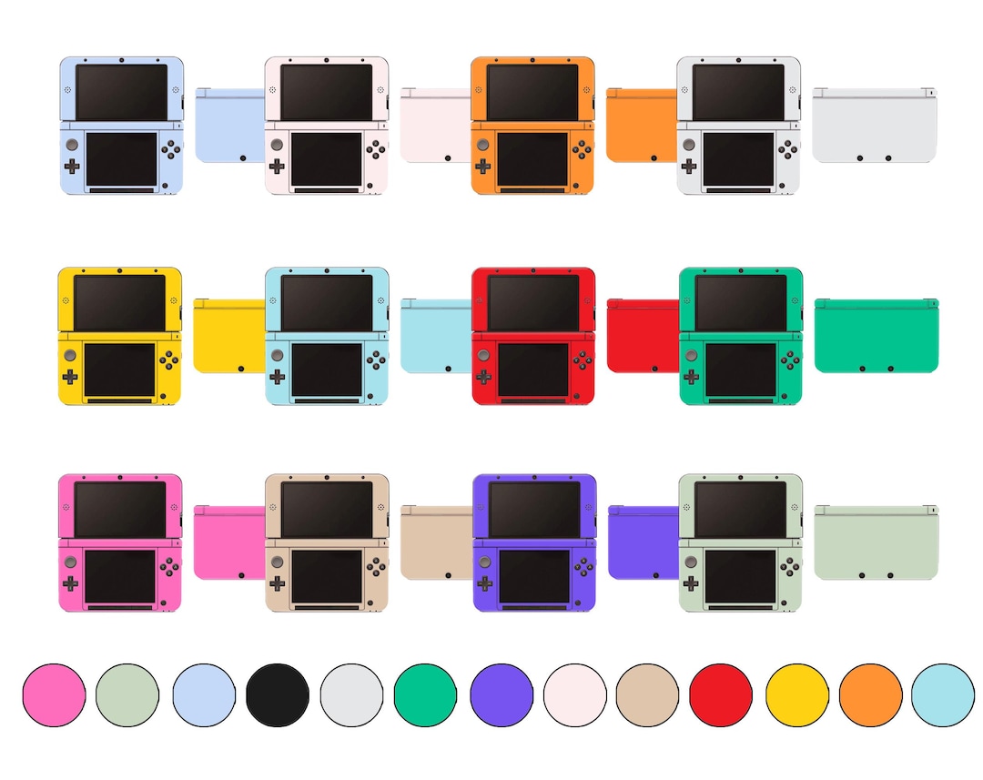 Solid Colors Nintendo 3DS XL Skins Custom Multi-color Gamers Nintendo ...
