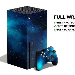 Blått Xbox One X lågpoly-skin Xbox One S Big Bang Deep Space-mönsterskin Xbox 360 Xbox Series X S trianglar vinylskin konsol Xbox-dekal