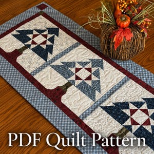 PDF Quiltmönster | Bordslöpare Country Pines | Gör-det-själv-heminredning