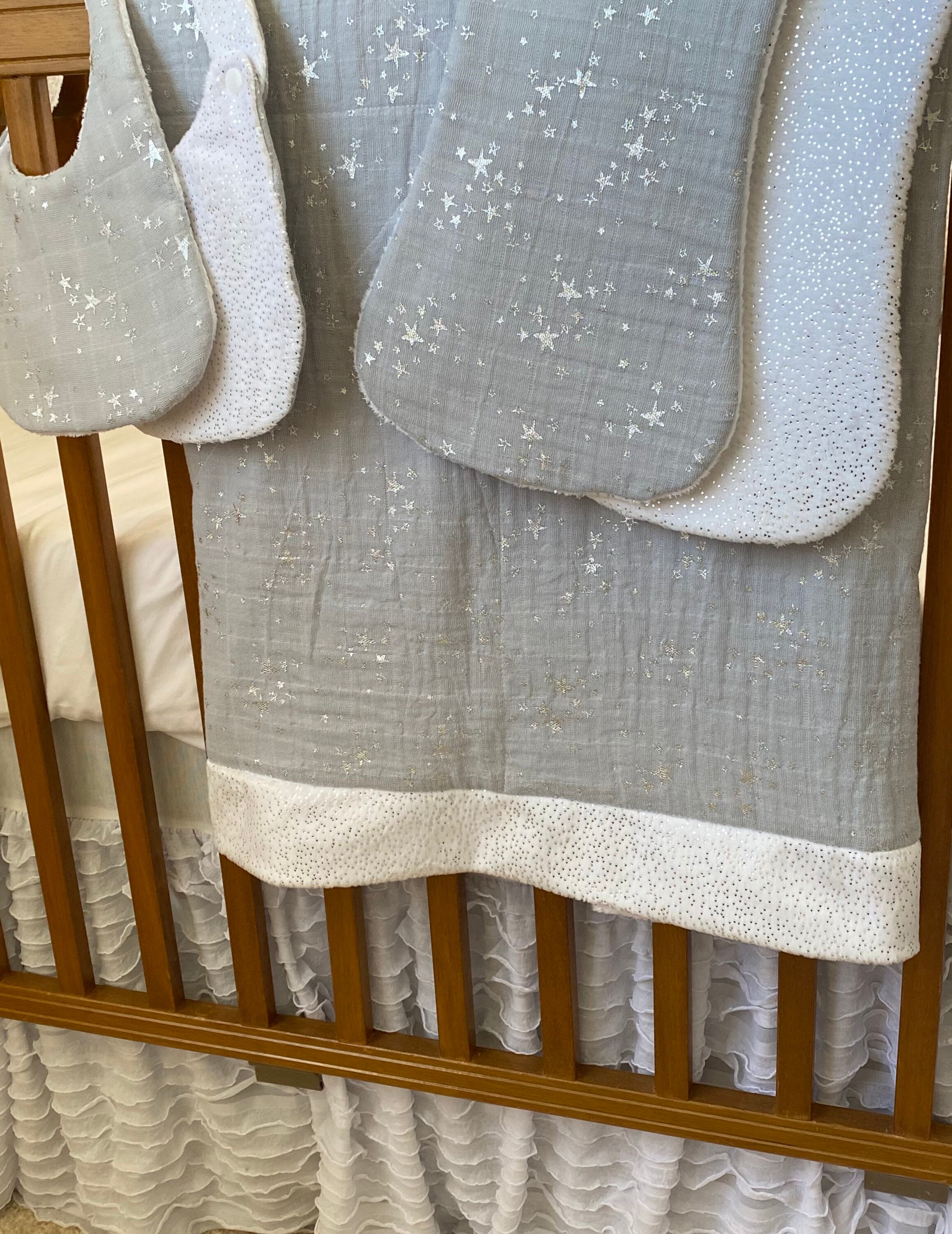 Baby Blanket Gift Set Receiving Blanket Minky Bib Burp Etsy UK