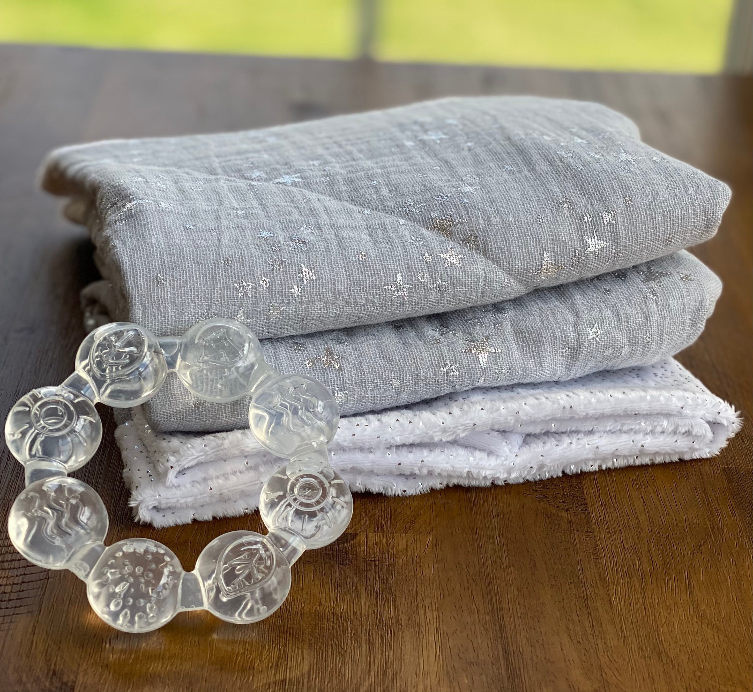 Baby Blanket Gift Set Receiving Blanket Minky Bib Burp Etsy UK