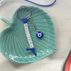 Porte-clés personnalisé, mauvais œil, cadeau personnalisé, cadeau de fête, porte-clés prénom, personnalisé, nazar boncuk, chypriote grec turc, cadeau de la Saint-Valentin