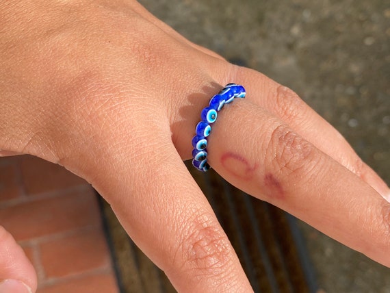 Bague mauvais oeil grec turc nazar boncuk bague extensible bague en perles protection cadeau unique cadeau preado cadeau d anniversaire cadeau ami Etsy France