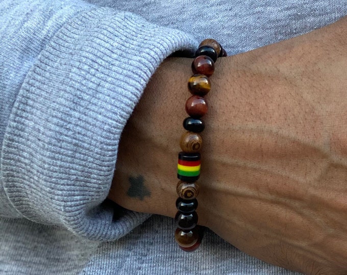 Rasta Bracelet, Jamaican, Rastafarian, Rasta Woman, Rasta Man, Unisex