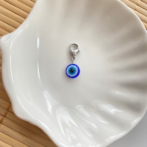 Evil eye charm, bag charm, purse charm, key charm, eye keyring, buggy charm, stroller charm, protection, nazar boncuk, dog tag, Turkish eye