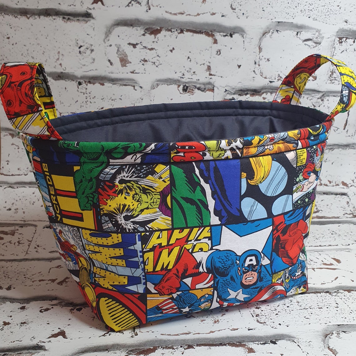 Marvel Storage Basket/ Fabric Organizer basket/ Fabric Bin Etsy