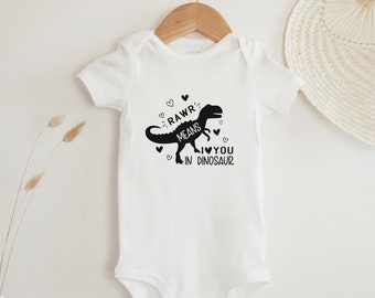 Dinosaur Valentine Onesie/Funny Valentine Bodysuit/Baby Valentine Gift/Baby Shower Gift