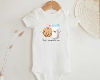 You Complete Me Bodysuit/Cookie and Milk Valentine Onesie/Valentine Gift/Baby Shower Gift