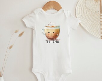 Tea-amo Bodysuit/Teacup Valentine Onesie/Valentine Gift/Baby Shower Gift