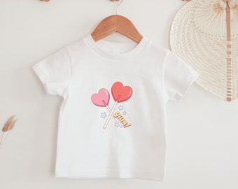 Candy Hearts Shirt/ Lollipop Valentine Tee/Kids Valentine Shirt/Valentine Shirt