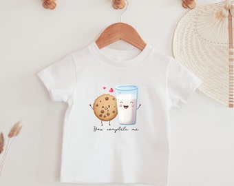 You Complete Me Heart Shirt/ Cookie and Milk Valentine Tee/Kids Valentine Shirt/Valentine Shirt