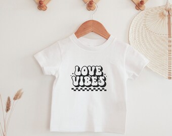 Love Vibes Valentine Shirt/Toddler Valentine Tee/Kids Valentine Shirt/ Retro Valentine Shirt