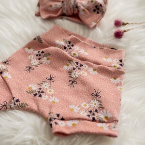 Wild Daisy Boutique Bummies in Pink with Bow Headband and/or Headband and Bummies Set/Cute Baby Girl Outfit/Baby Shower Gift image 5