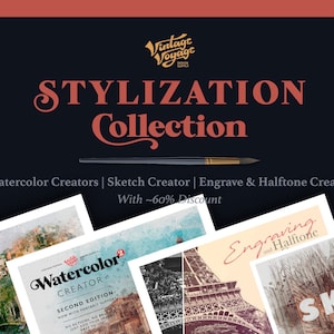Photoshop Stylization Bundle • 4 in 1 • 60% OFF! • Photoshop Effect • Watercolor Effect • Sketch Effect • Ink Sketch • Photoshop Action •