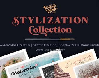 Photoshop Stylization Bundle • 4 in 1 • 60% OFF! • Photoshop Effect • Watercolor Effect • Sketch Effect • Ink Sketch • Photoshop Action •