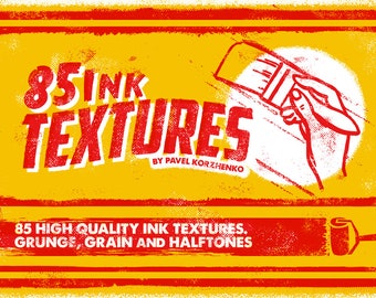 85 Ink Textures • Hand Drawn Textures • Ink • Inking Texture • Halftone Textures • HQ Textures • Ink Graphic • Ink Effect