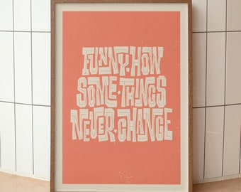 Retro Typographic Poster • Downloadable Print • Wall Art Print • Chic Print • Typography Print • Trendy Print •  Pastel Tones Poster