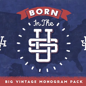 Geboren in den USA • Eine Vektor-Clipart-Sammlung • 4. Juli • Unabhängigkeitstag • Monogramm • USA-Clipart • Band-Clipart • Vektor-USA-Karte