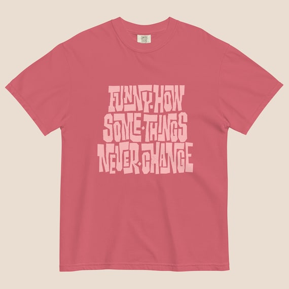 Unisex Garment-dyed Retro Typographic Heavyweight T-shirt