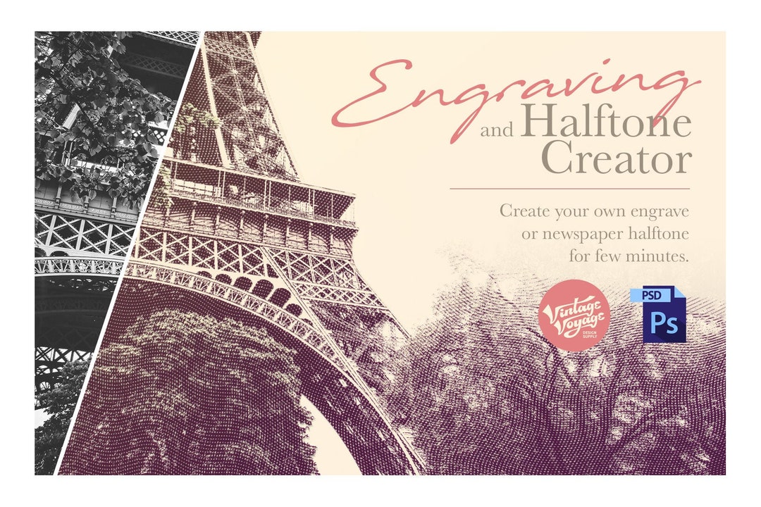 Engraving & Halftone Creator Engrave Effect Etsy