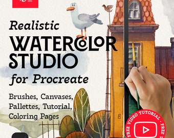 Pennelli da studio per acquerelli realistici VVDS per Procreate • Pennelli • Procreate Watercolor • Pennelli per iPad • Pennelli Procreate • Pennelli digitali