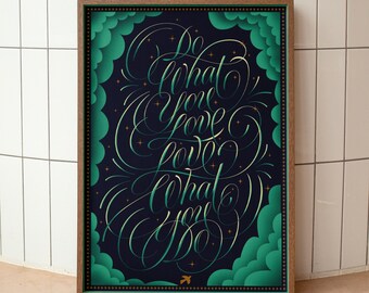 Retro typographic poster • Unique lettering art • Art Poster • Chic Print • Typography Print • Illustration Print • Cool Print