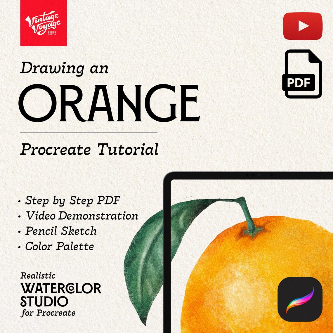 Watercolor Orange in Procreate • Watercolor Tutorial • Drawing Tutorial ...