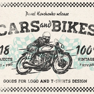 Cars & Bikes • Retro clipart • Auto and Moto clipart • Cars Clipart • Vintage clipart • Motorcycles •