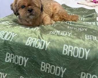 Personalized Blanket for Dog, Custom Name Blanket for Pets, Dog Name Blanket, Puppy Name Blanket, New Dog Gift, Gift for Dog Lover