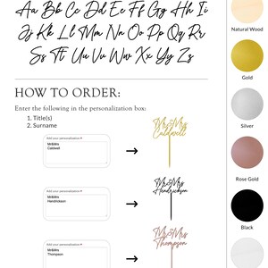 Cake Topper Inscription Sample Personalized Wedding Cake Topper, Custom Mr Mrs Cake Topper, Minimalist ...