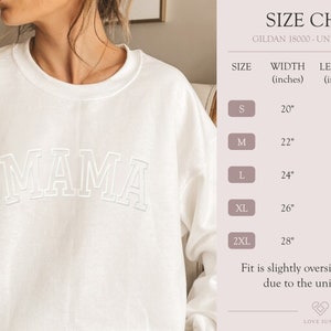 Personalisiertes Mama-Sweatshirt mit Kindernamen auf dem Ärmel, Muttertagsgeschenk, Geburtstagsgeschenk für Mama, Geschenk für neue Mama, minimalistischer cooler Mama-Pullover Bild 8