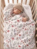 Personalized Wildflower Baby Blanket, Custom Baby Name Blanket, Newborn Girl Nursery Decor, Newborn Swaddle, Girls Blanket, Floral Blanket