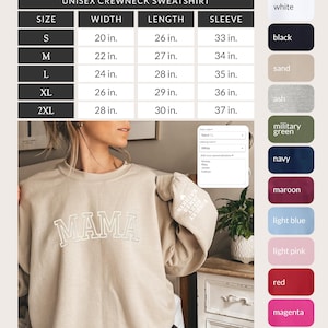 Personalized Mama Sweatshirt with Kid Names on Sleeve, Mothers Day Gift, Birthday Gift for Mom, New Mom Gift, Minimalist Cool Mom Sweater image 6