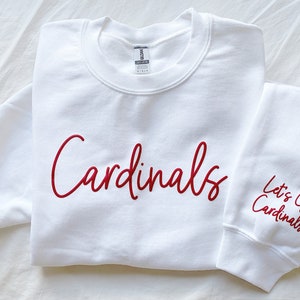 Custom Team Name Sweatshirt with Sleeve Print, School Mascot Sweatshirt, Embossed Sports Team Sweater for Mom, School Spirit Sweater