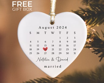 First Christmas Engaged Photo Ornament, Custom Engagement Proposal
