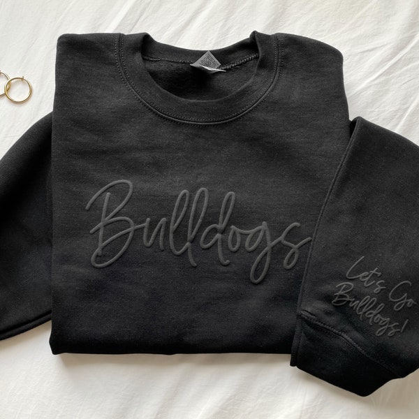 Sudadera con nombre de equipo personalizado y estampado en las mangas, sudadera con mascota escolar, suéter deportivo en relieve para mamá, suéter con espíritu escolar