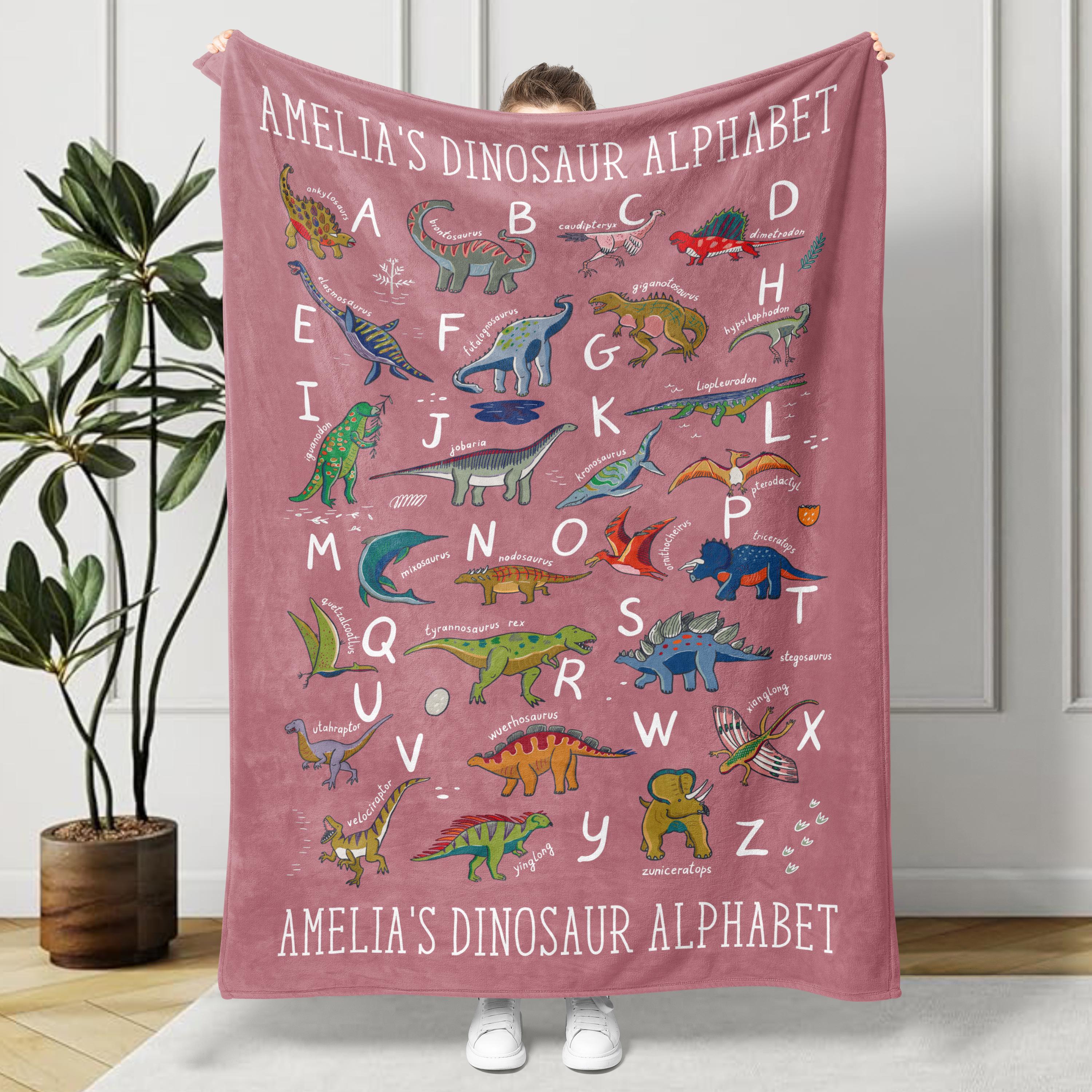 Personalisierte Dinosaurier Alphabet Decke, Benutzerdefinierte Kinderdecke,  Babydecke, Geschenk fr Kinder, Jungen Geburtstagsgeschenk - Etsy.de