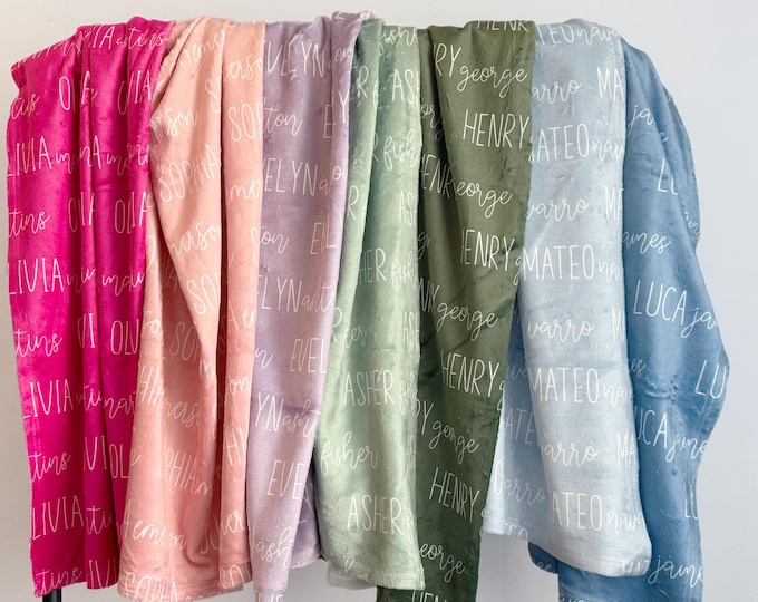 Personalized Baby Blanket, Custom Blanket for Newborn, Baby Name Blanket, Nursery Swaddle Blanket, Baby Boy or Baby Girl Announcement