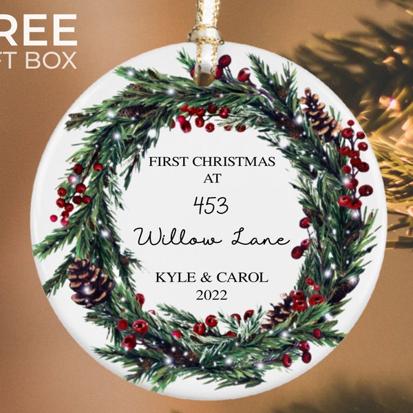 New Home Ornament Personalized, First Home Christmas Ornament, Custom New House Address Ornament, Couples Home Ornament 2021