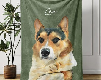 Benutzerdefinierte Haustier Foto Decke, personalisierte Hunde Portrait Decke, Haustier Erinnerungsgeschenk, Katzen Bild Decke