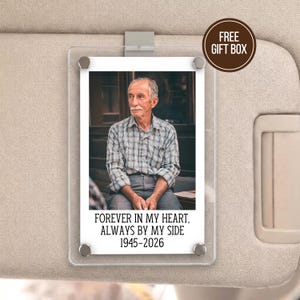Cadeau commémoratif personnalisé pour papa, clip de pare-soleil de voiture personnalisé, cadeau de deuil pour un père endeuillé, cadeau de condoléances