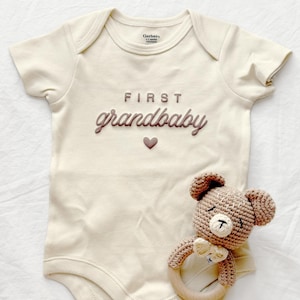 First Grandbaby ONESIES® Brand Bodysuit, Baby Announcement Bodysuit, Pregnancy Announcement to Grandparents, Grandbaby Natural Bodysuit