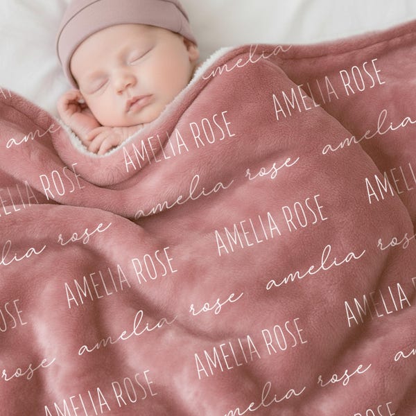 Custom Baby Blanket with Name, Personalized Name Blanket, Newborn Hospital Blanket, Custom Baby Gift, Baby Name Swaddle