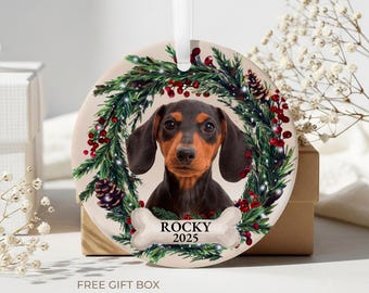 Personalisierte Haustier Ornament, individuelle Hund Weihnachtsverzierung, Haustier Erinnerungsverzierung, Katzen Weihnachtsfoto Ornament, Haustier Porträt Namen Geschenk