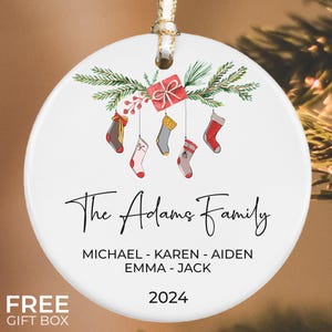 Personalized Family Christmas Ornament, Family Christmas Keepsake, Family Christmas Gift, Christmas Ceramic Ornament, 2024 Ornament