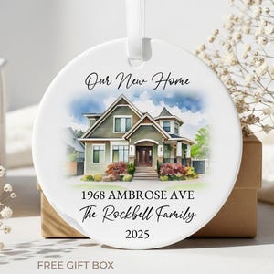 Ornamento personalizzato per la nuova casa, ornamento fotografico personalizzato per la casa, regalo di inaugurazione della casa, regalo per il cliente dell&#39;agente immobiliare