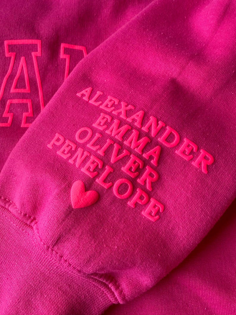 Personalized Mama Sweatshirt with Kid Names on Sleeve, Mothers Day Gift, Birthday Gift for Mom, New Mom Gift, Minimalist Cool Mom Sweater image 9