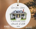 Personalized New Home Photo Ornament, Custom House Address Ornament, Housewarming Gift, Realtor Client Gift, Couples Home Ornament