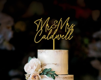 Personalisierter Hochzeitstorte Topper, Benutzerdefinierte Mr Mrs Cake Topper, Minimalistische Hochzeitstorte Topper